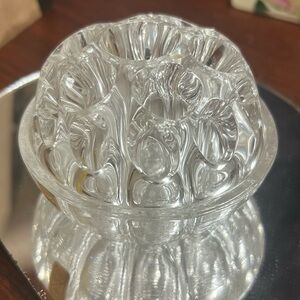 Vintage French Glass Flower Frog by Reims France 19 Hole Floral Arrangement help